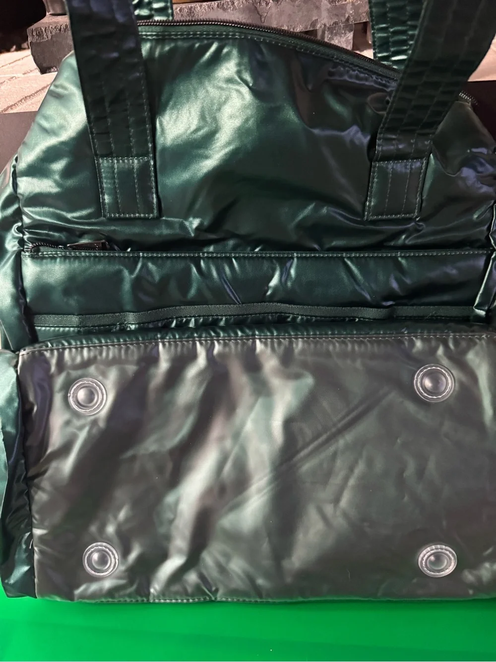 lug Quilted Metallic Emerald Green Backpack
